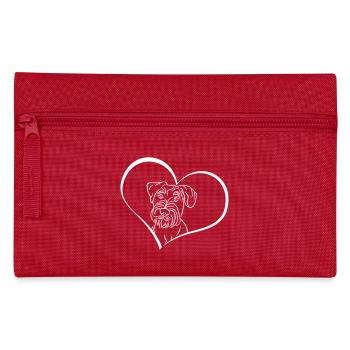 Middle schnauzer in the heart - Pencil Case - red - Front