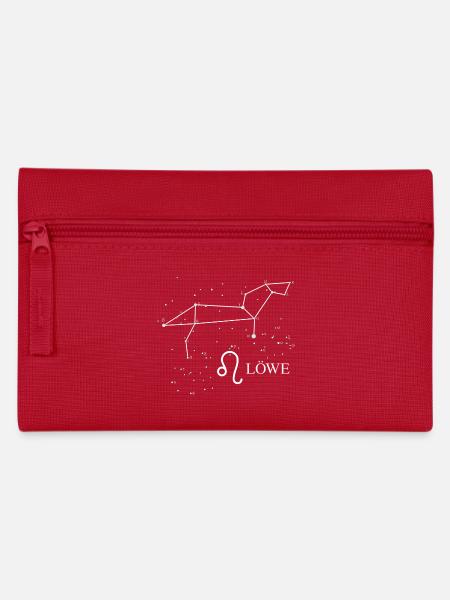 Tierzeichen Löwe: Sternbild und Sternbezeichnung - Federtasche - Rot