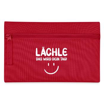 Lächle das wird dein Tag - Motivation - Federtasche - Rot - Vorne