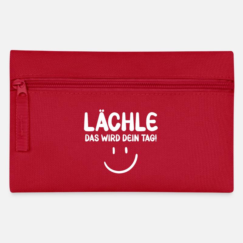 Lächle das wird dein Tag - Motivation - Federtasche - Rot