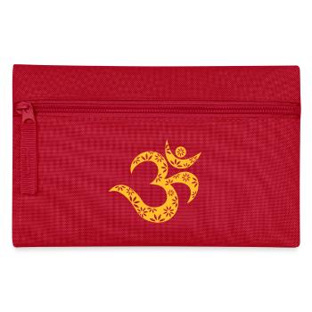 OM Mantra symbole, fleurs, motifs, Aum, bouddhisme - Trousse - rouge - Devant