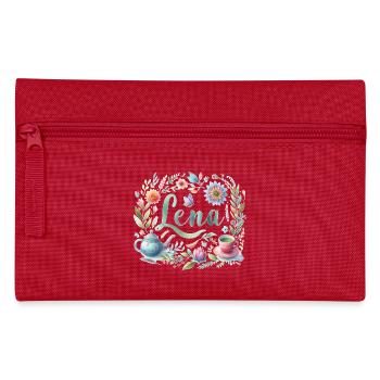 Lena Name Vorname Watercolor - Federtasche - Rot - Vorne