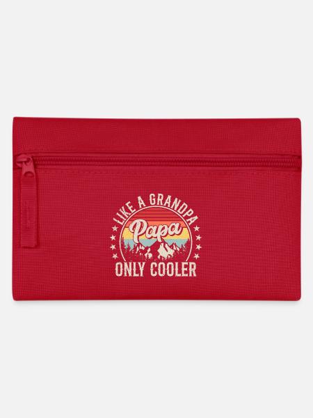 Like A Grandpa Papa Only Cooler Retro Fathers Day - Pencil Case - red