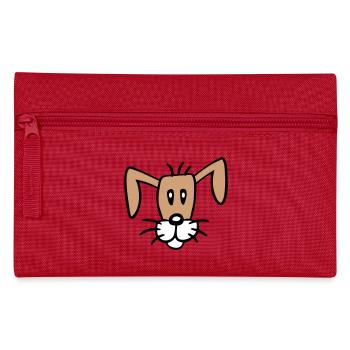 Hund Gesicht Kleiner Glücklicher Welpe Haustier - Federtasche - Rot - Vorne