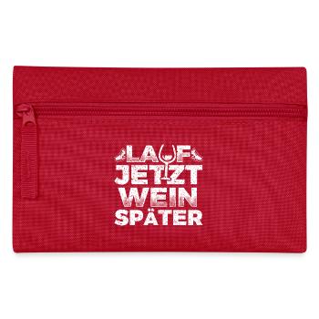 Laufen Läufer Lauf Shirt Lauf Jetzt Wein Später - Federtasche - Rot - Vorne