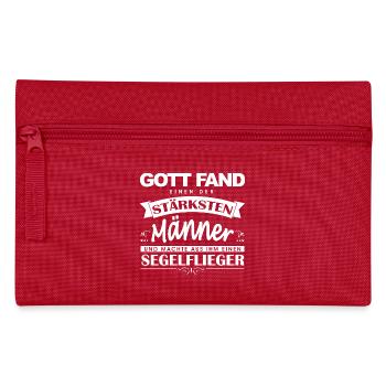 Gott fand Segelflieger - Federtasche - Rot - Vorne
