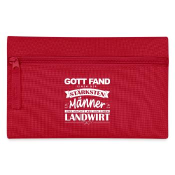 Gott fand Landwirt - Federtasche - Rot - Vorne