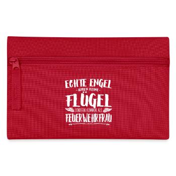 Feuerwehrfrau Tshirt-Engel - Federtasche - Rot - Vorne