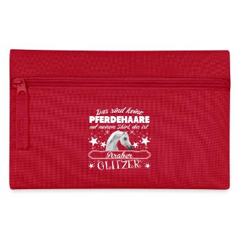 Araber Pferde - Federtasche - Rot - Vorne