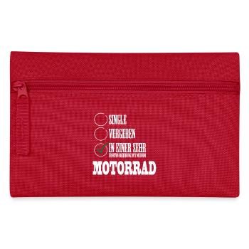In einer Beziehung mit meinem Motorrad - Federtasche - Rot - Vorne