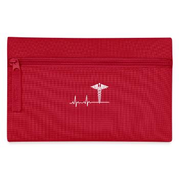 Geschenk Pharmazie Medizin Arzt Liebe Herz EKG - Federtasche - Rot - Vorne