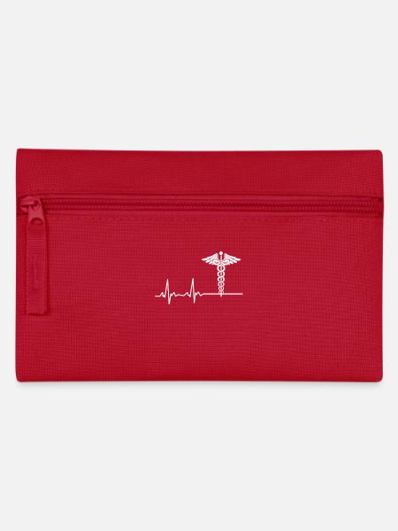 Gift pharmacy medicine doctor love heart ECG - Pencil Case - red