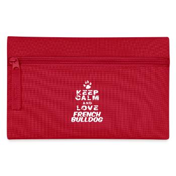 garder le calme et l'amour bouledogue français - Trousse - rouge - Devant