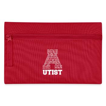 Autismus - Autist Design Shirt - Federtasche - Rot - Vorne