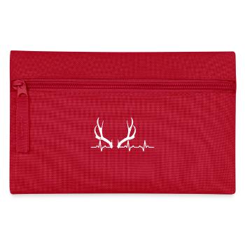 deer hunting heartbeat - gift hunting hunter hunting - Pencil Case - red - Front