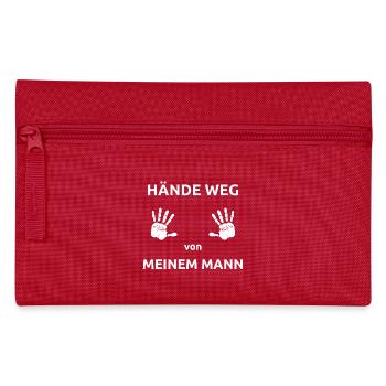 Hände weg von meinem Mann Geschenk Spruch - Federtasche - Rot - Vorne