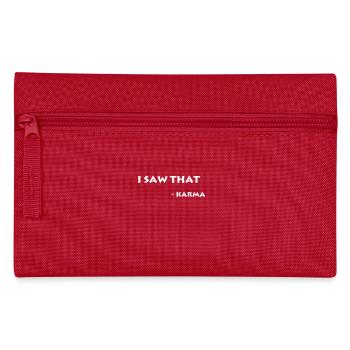 karma funny saying gift family friends cool - Pencil Case - red - Front