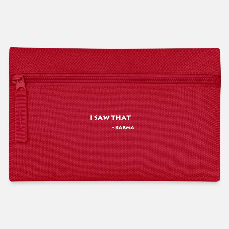 karma witzig spruch geschenk familie freunde cool - Federtasche - Rot