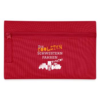 Die coolsten Schwester Traktor - Federtasche - Rot - Vorne