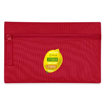 Zitronen, Limonade, lustige Sprüche - Federtasche - Rot - Vorne