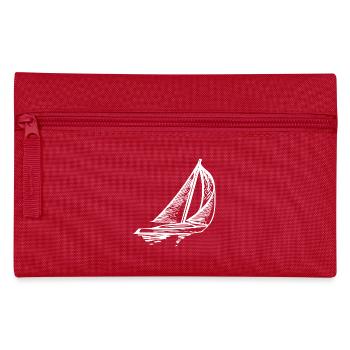 Schnittiges Segelboot mit Segeln - Federtasche - Rot - Vorne