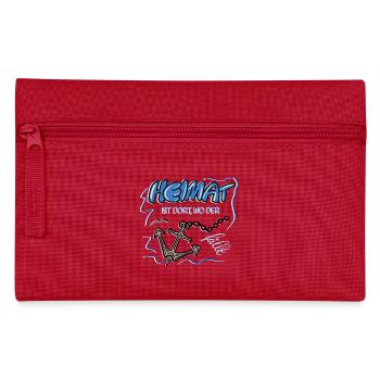 Heimat Hafen Motiv mit Anker und Kette - Federtasche - Rot - Vorne