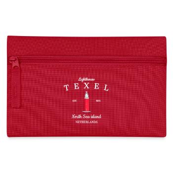 Leuchtturm auf Texel, Niederlande, Handzeichnung - Federtasche - Rot - Vorne
