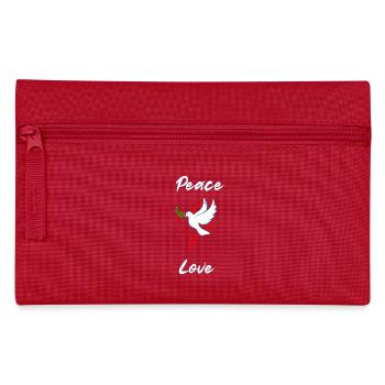 Peace and Love - Pencil Case - red - Front