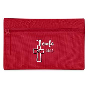 Baptism 2025 Fish Dips in Cross 3D Effect - Pencil Case - red - Front