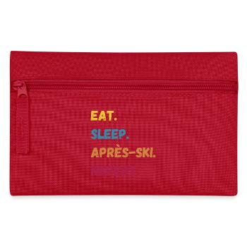 EAT SLEEP APRES SKI REPEAT Party Outfit Snowboard - Federtasche - Rot - Vorne