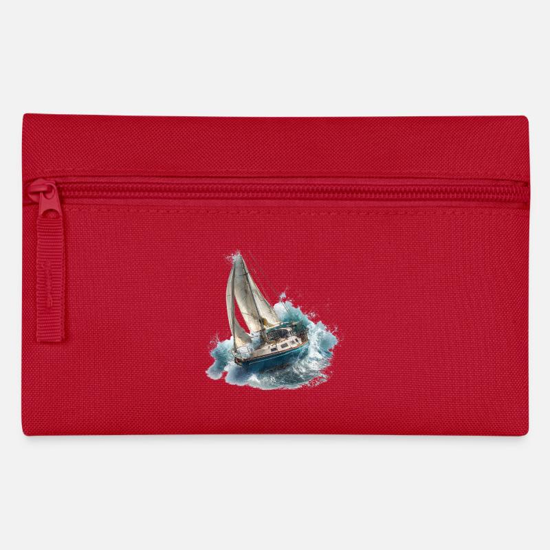 Voilier dans une tempête - Trousse - rouge