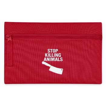 Stoppt Tierquälerei Statement - Federtasche - Rot - Vorne