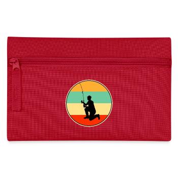 Papa Fisherman Retro Vintage Angelpapa - Federtasche - Rot - Vorne