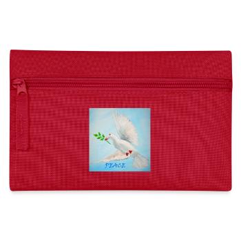 Dove of peace with branch - Pencil Case - red - Front