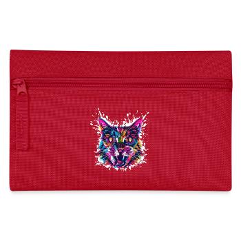 Katze Kunst Graffiti - Federtasche - Rot - Vorne