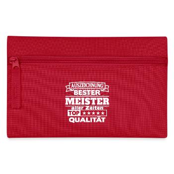 Meister Shirt Bester Meister aller Zeiten - Federtasche - Rot - Vorne