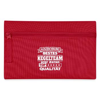 Kegel Team Shirt Bestes Kegelteam - Federtasche - Rot - Vorne