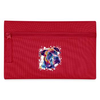 Dog Portrait Splatter Dog - Pencil Case - red - Front