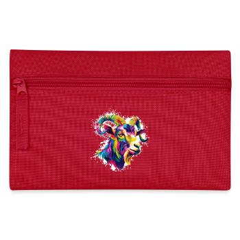Bunter Widder Kopf  - Federtasche - Rot - Vorne