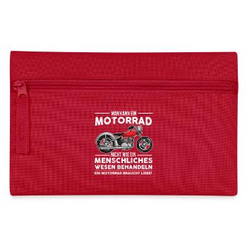 Motorrad braucht Liebe - Federtasche - Rot - Vorne
