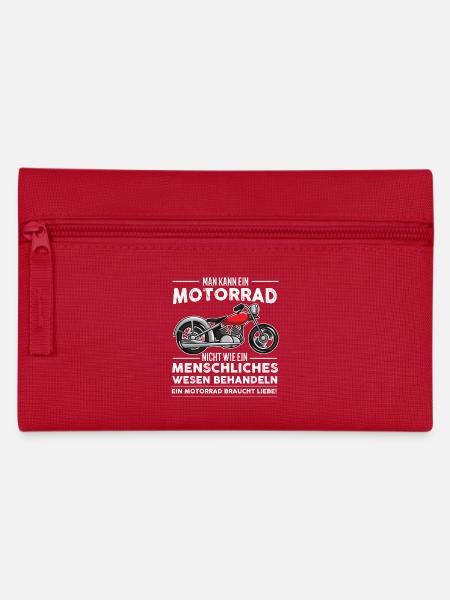 Motorrad braucht Liebe - Federtasche - Rot