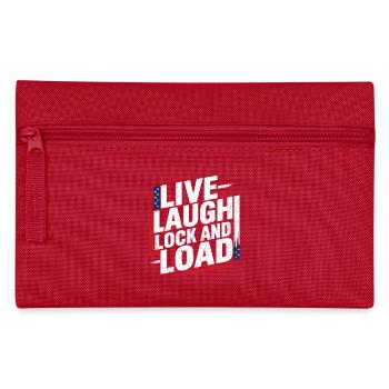 Power für Frauen – "Live Laugh Lock And Load" - Federtasche - Rot - Vorne