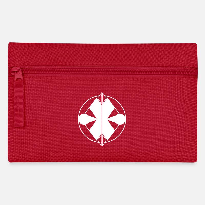 Logo Blanc Épuré – Design Symétrique & Universel - Trousse - rouge
