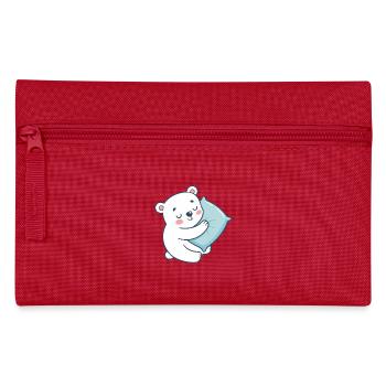 Soft Bear and Blue Pillow - Pencil Case - red - Front
