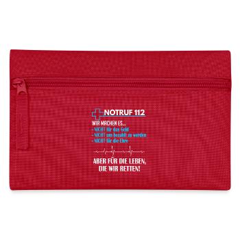 Sanitäter - Notruf 112 - T-Shirt - Federtasche - Rot - Vorne