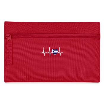 I LOVE ekg heartbeat Griechenland greece - Federtasche - Rot - Vorne