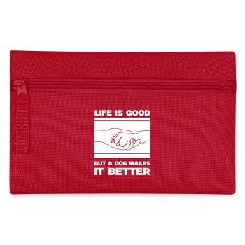 Dog Life is Good Paw - Pencil Case - red - Front