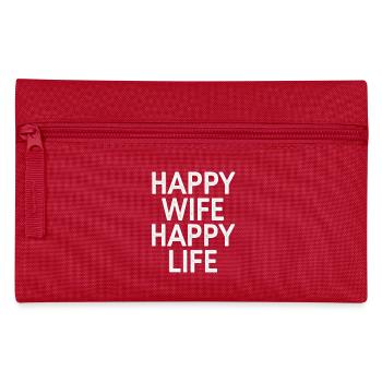Happy Wife Happy Life - Federtasche - Rot - Vorne