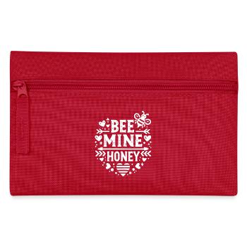 bee mine honey white - Pencil Case - red - Front