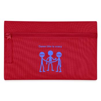 Weird Matchstick Man Gen Z Humor Irony - Pencil Case - red - Front